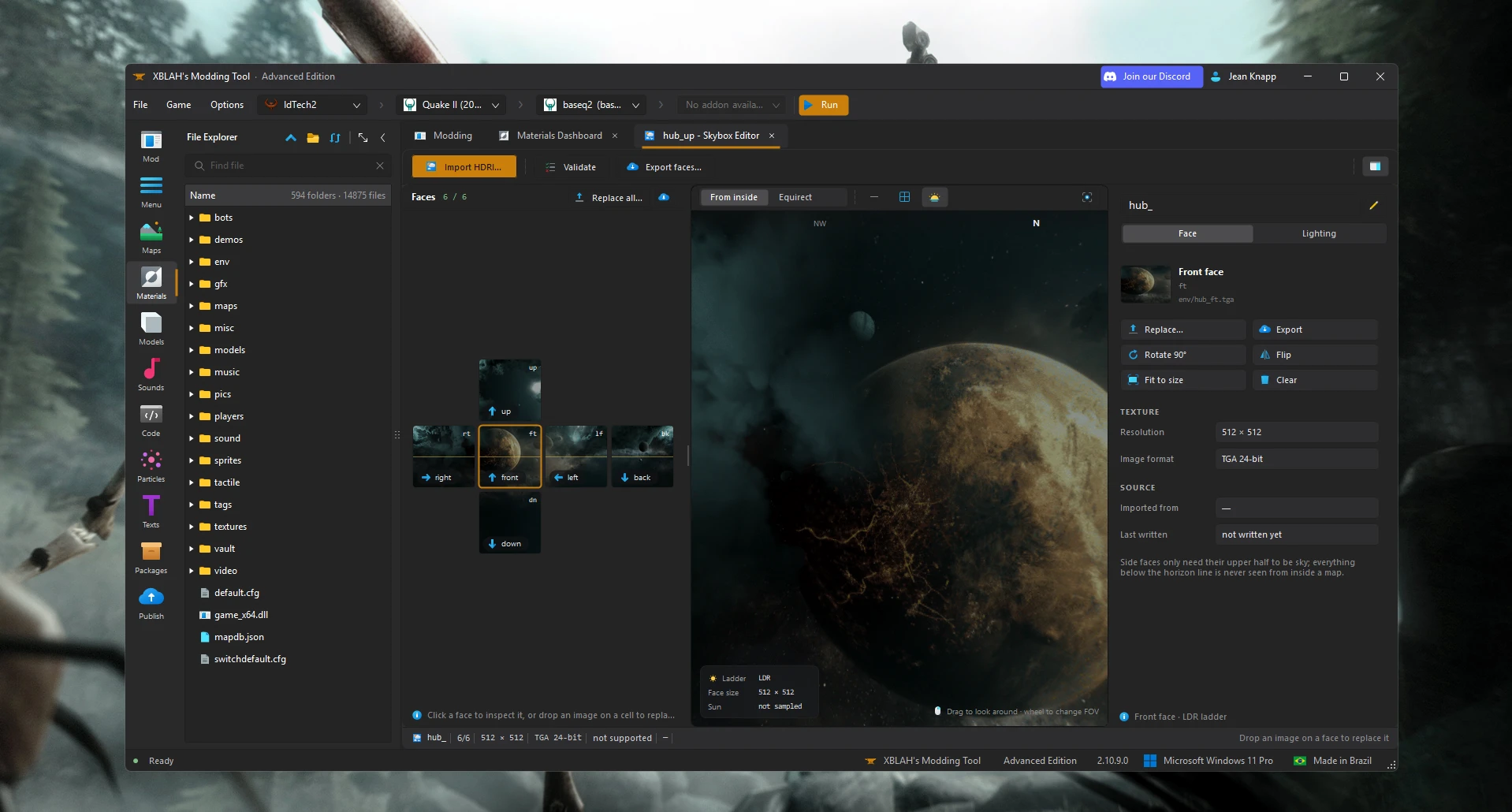 Skybox editor screenshot