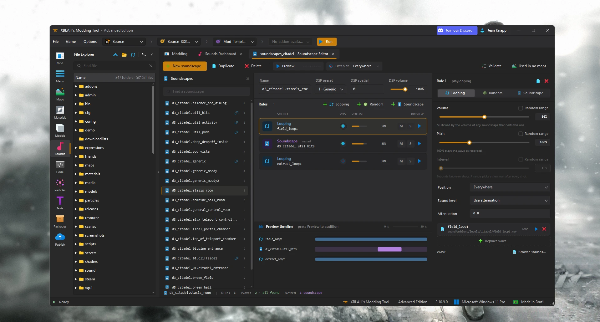 Soundscape editor screenshot