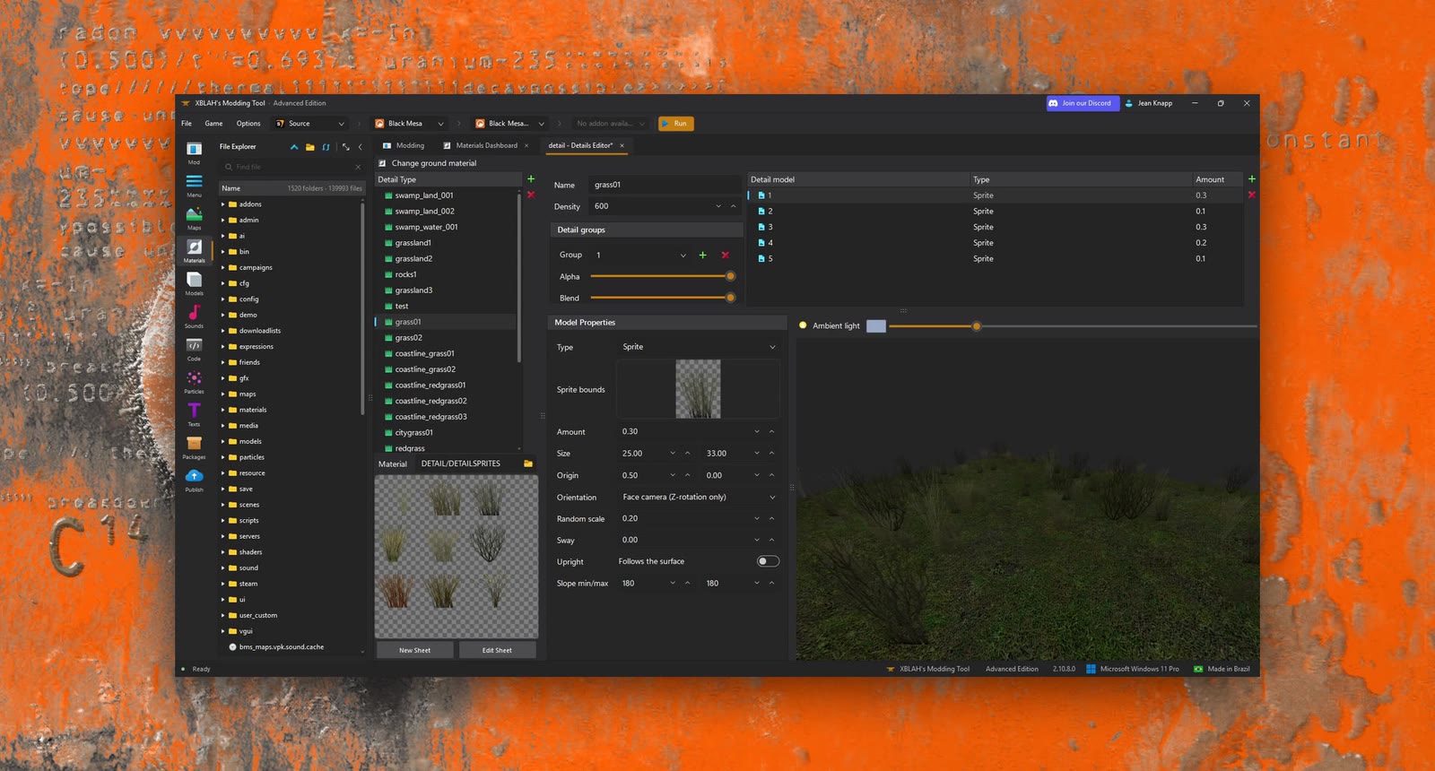 Detail props screenshot