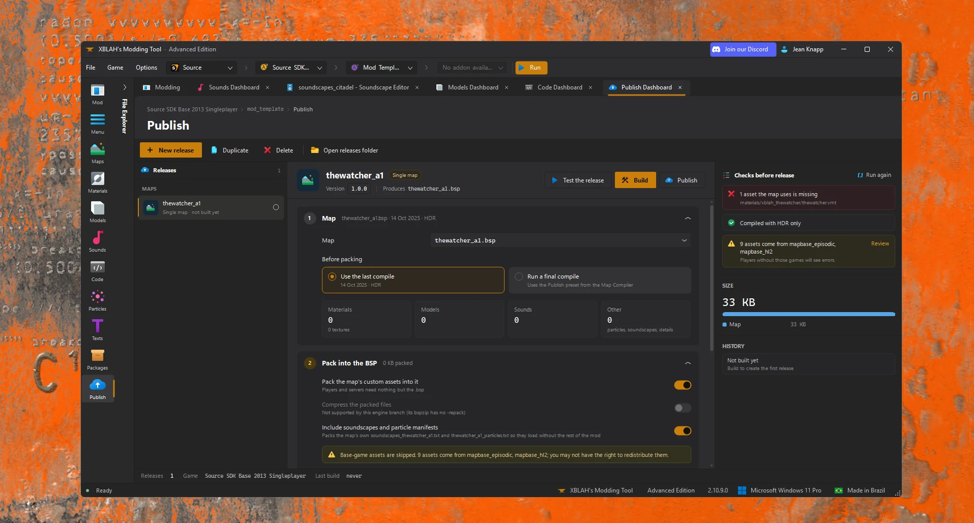 Publish screenshot