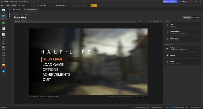 Menu dashboard