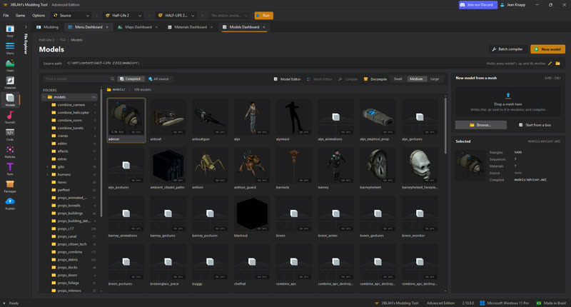 Models dashboard