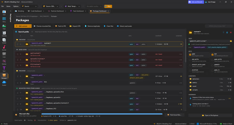 Packaging dashboard