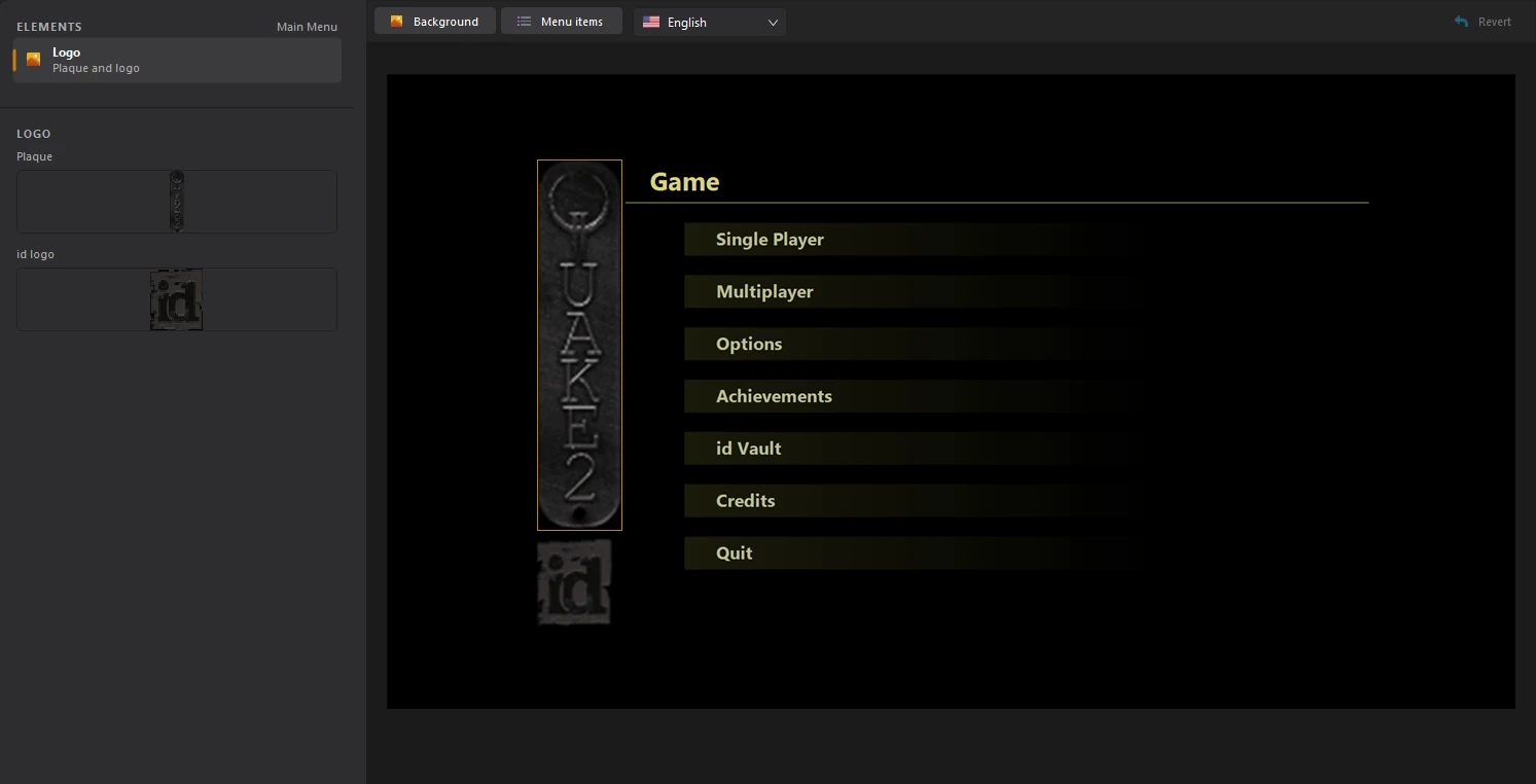 The Title editor of a Quake II mod