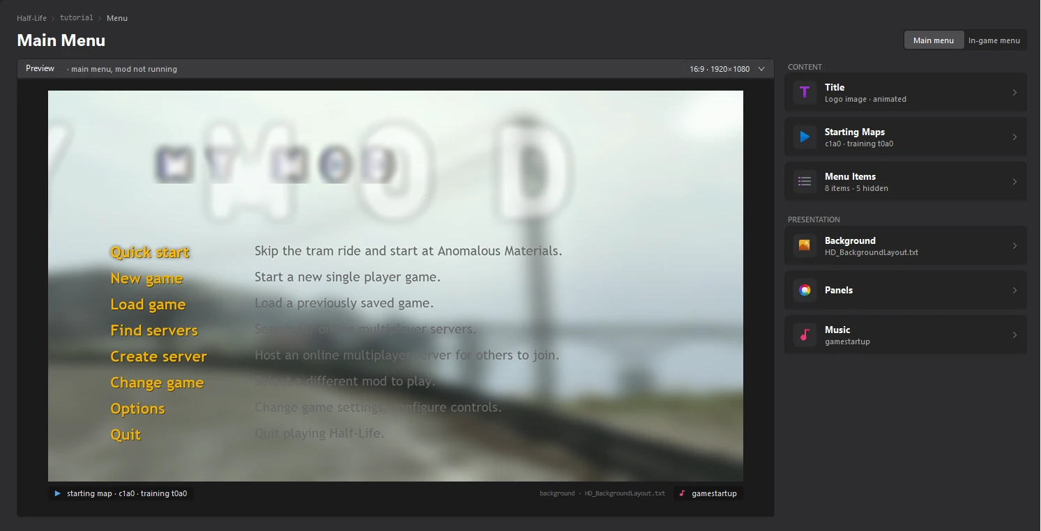 The dashboard after customizing the logo, starting maps and background