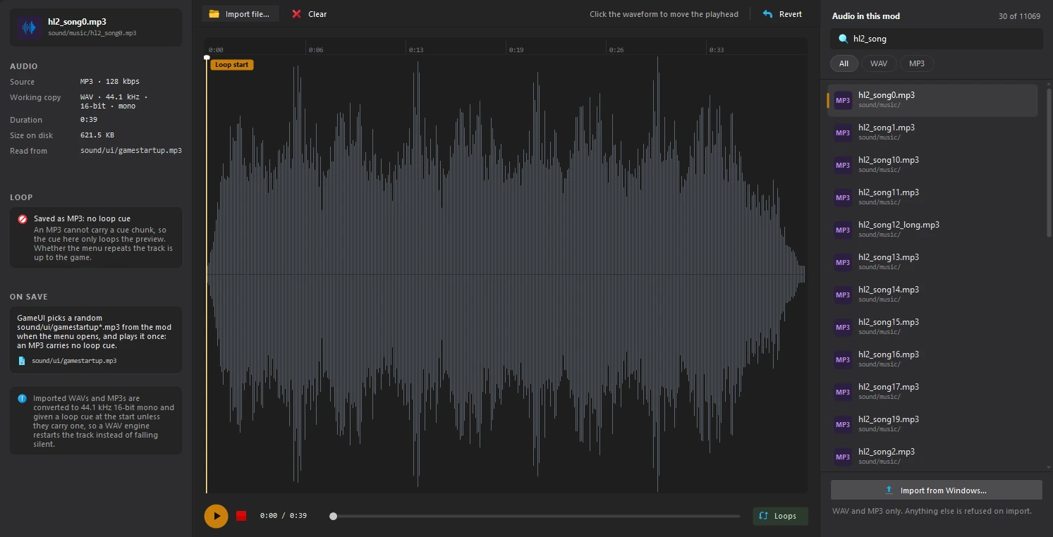 hl2_song0.mp3 loaded in the Music editor