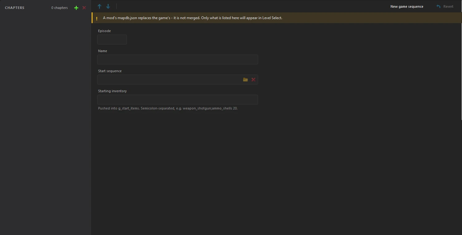The Starting Maps editor of a new Quake II mod