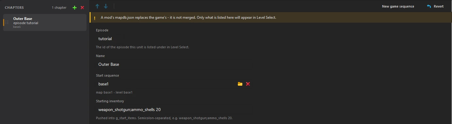 A Level Select unit that starts on base1 with a shotgun
